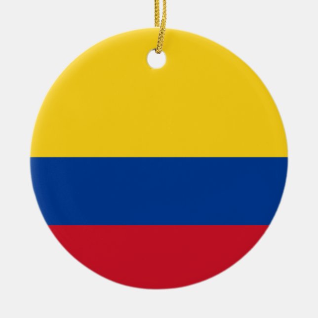 Colombia Flag Ceramic Ornament (Front)