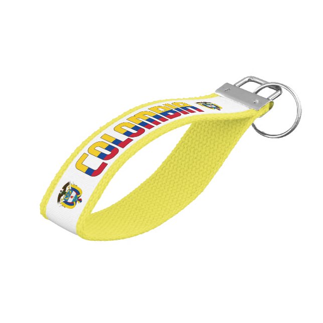 Colombia Flag Charming Patriotic Wrist Keychain (Angled Up)