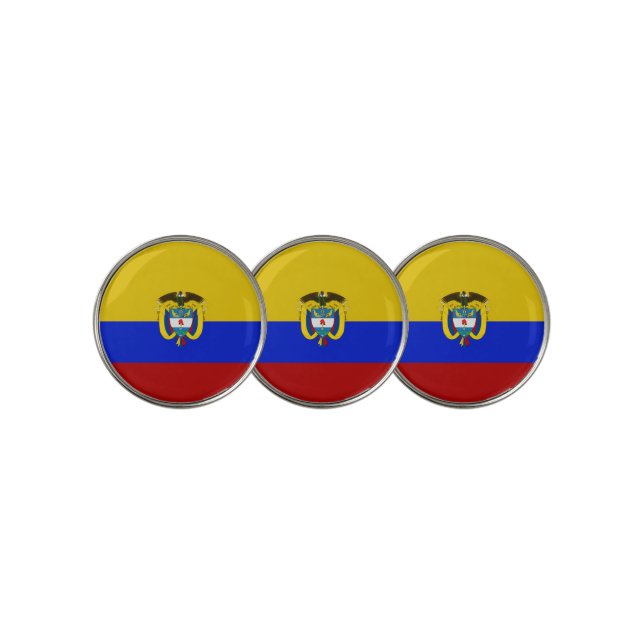 Colombia flag-coat of arms   golf ball marker (3 Up)