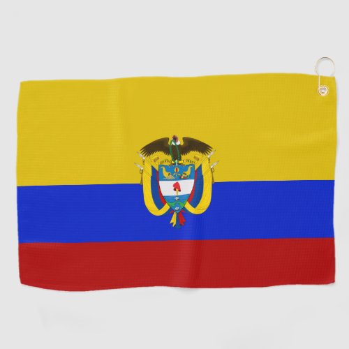 Colombia flag_coat of arms  golf towel