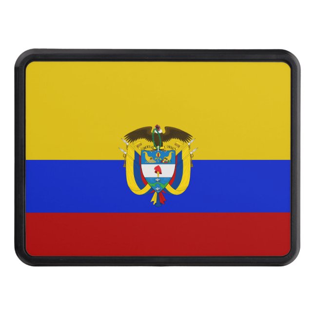 Colombia flag-coat of arms    hitch cover (Front)