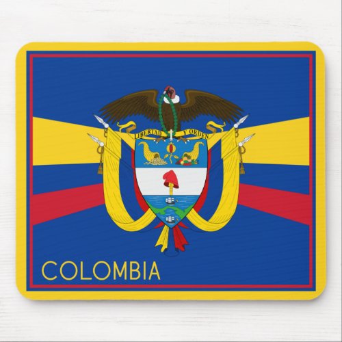 Colombia Flag  Coat Of Arms Mouse Pad
