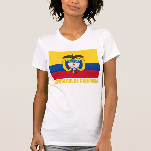 Colombia Flag & Coat of Arms T-Shirt (Front)