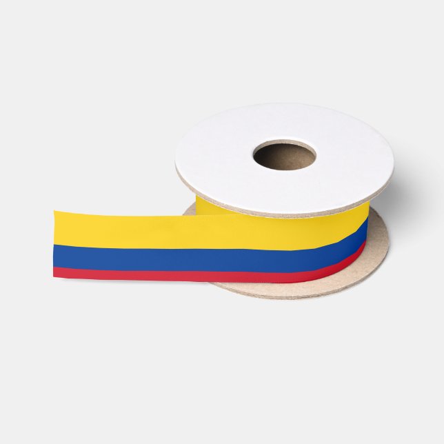 Colombia Flag Colombian Patriotic Satin Ribbon (Spool)