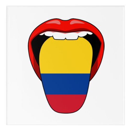 Colombia Flag Colombian Tongue Acrylic Wall Art