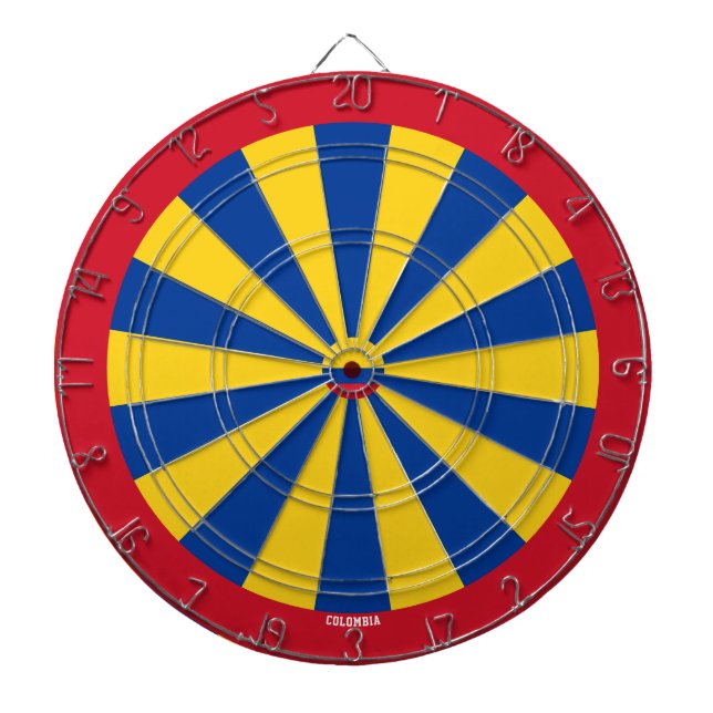 Colombia Flag Colorful Patriotic Dart Board (Front)
