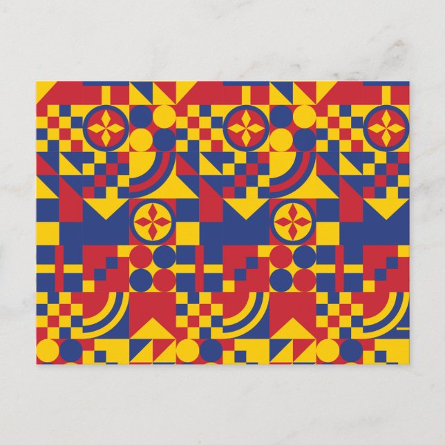 Colombia Flag Colorful Pattern Postcard (Front)