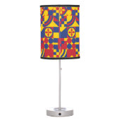 Colombia Flag Colorful Pattern  Table Lamp (Back)
