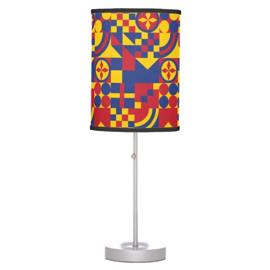 Colombia Flag Colorful Pattern  Table Lamp (Front)