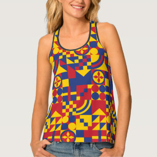 Colombia Flag Colorful Pattern Women Tank Top