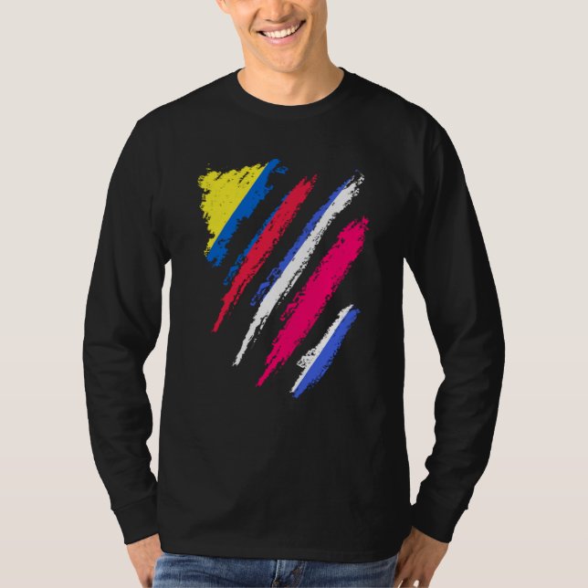 Colombia Flag Costa Rica Grown Patriot Country Str T-Shirt (Front)