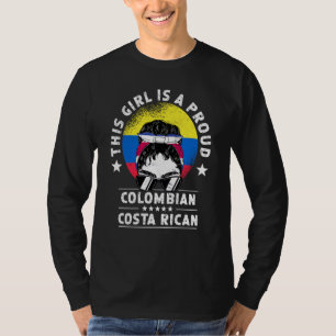 Colombia Flag Costa Rica Grown Women Girl Citizen  T-Shirt