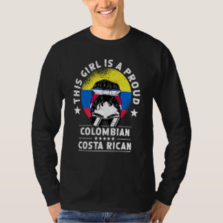Colombia Flag Costa Rica Grown Women Girl Citizen T-Shirt