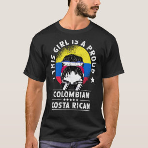 Colombia Flag Costa Rica Grown Women Girl Citizen T-Shirt