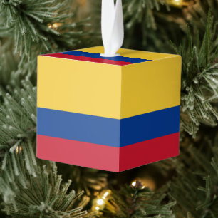 Colombia flag cube ornament