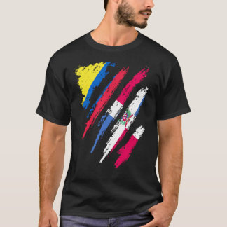 Colombia Flag Dominican Grown Patriot Country Stri T-Shirt