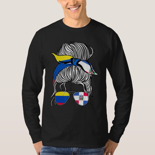 Colombia Flag Dominican Grown Women Girl Country T-Shirt (Front)