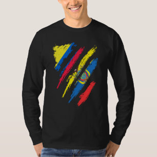 Colombia Flag Ecuador Grown Patriot Country Stripe T-Shirt