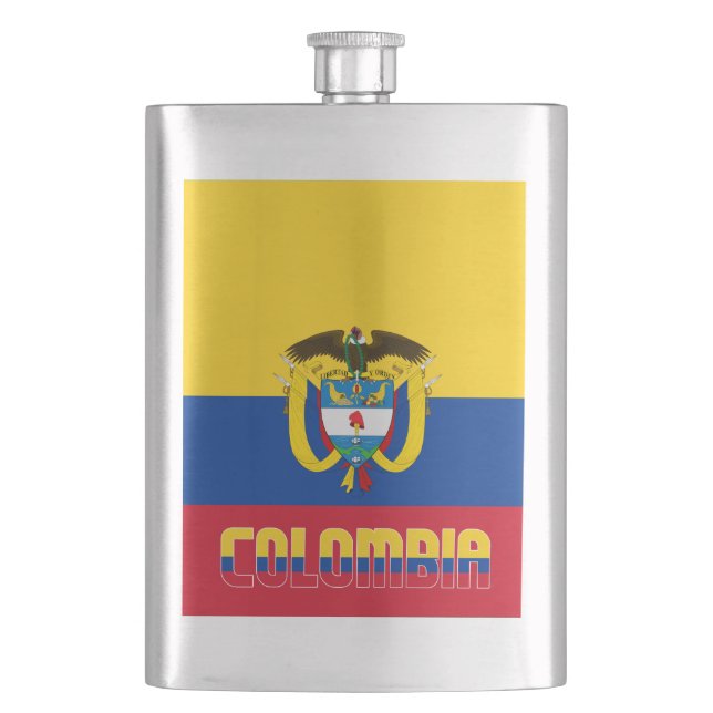 Colombia Flag Elegant Patriotic Flask (Front)