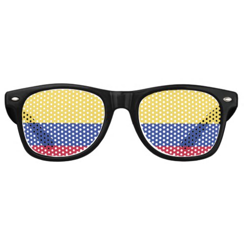 Colombia Flag Emblem Retro Sunglasses