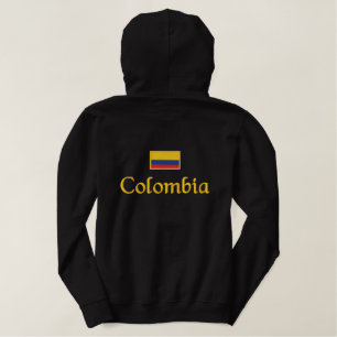 Colombia Flag Embroidered Hoodie