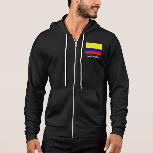 Colombia flag Fleece jogger Hoodie (Front)
