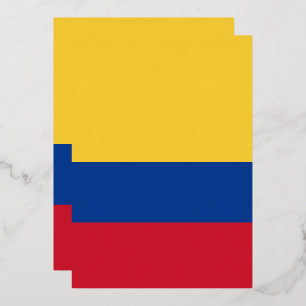 Colombia flag foil invitation