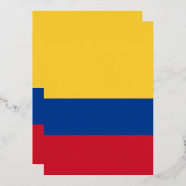 Colombia flag foil invitation (Front/Back)