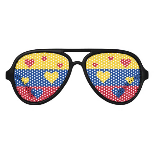 Colombia Flag Fun Patriotic Aviator Sunglasses