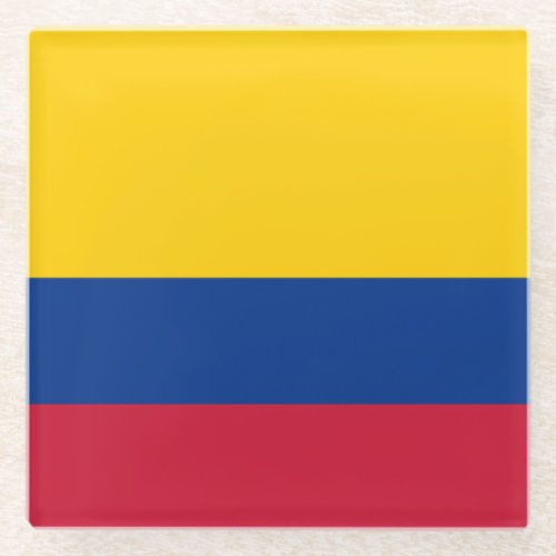 Colombia Flag Glass Coaster