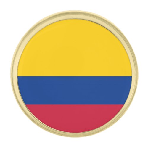 Colombia Flag Gold Finish Lapel Pin