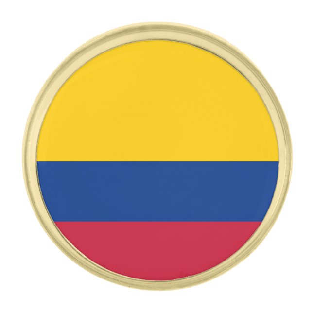 Colombia Flag Gold Finish Lapel Pin (Front)