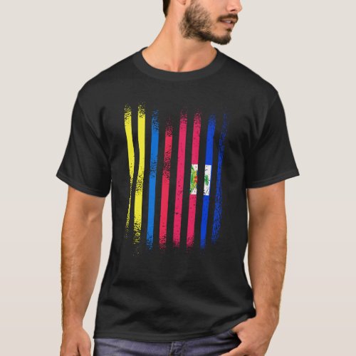 Colombia Flag Haiti Grown Country Flags Stripes T_Shirt