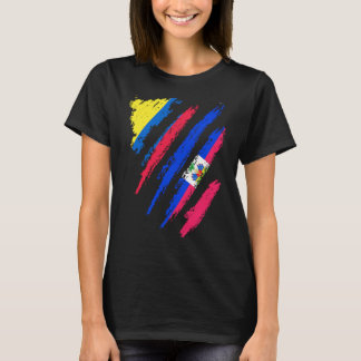 Colombia Flag Haiti Grown Patriot Country Stripes T-Shirt