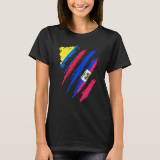 Colombia Flag Haiti Grown Patriot Country Stripes T-Shirt