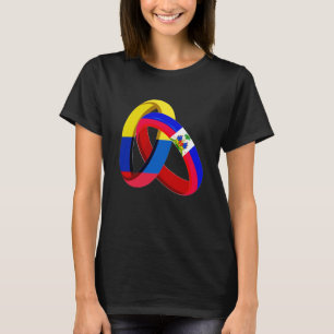 Colombia Flag Haiti Grown Ring Marriage Wedding T-Shirt
