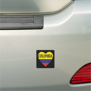 Colombia Flag Heart Car Magnet