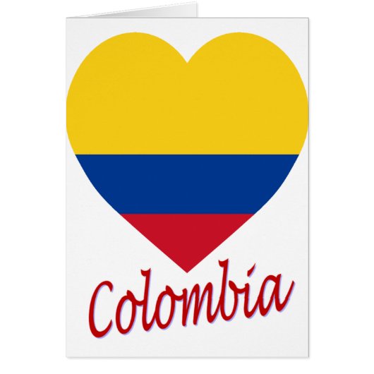 Colombia Flag Heart Cards (Front)