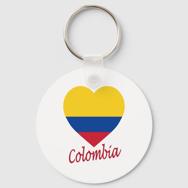 Colombia Flag Heart Keychain (Front)