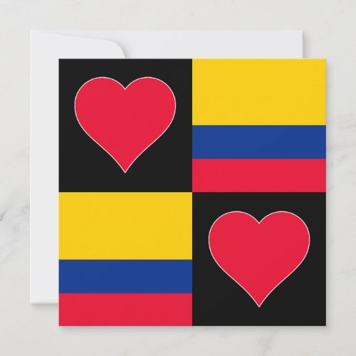 Colombia Flag Heart Patriotic Colombian Greeting Card