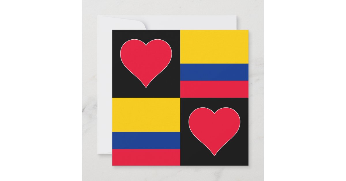 Colombia Flag Heart Patriotic Colombian Greeting Card Zazzle
