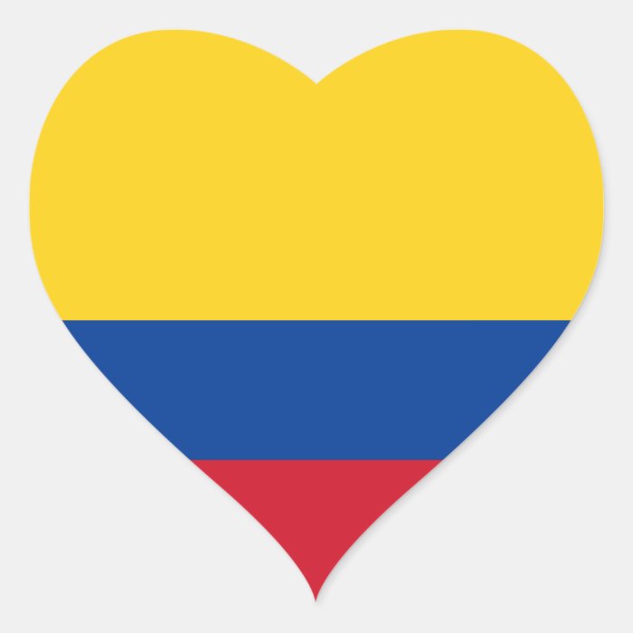 Colombia Flag Heart Sticker