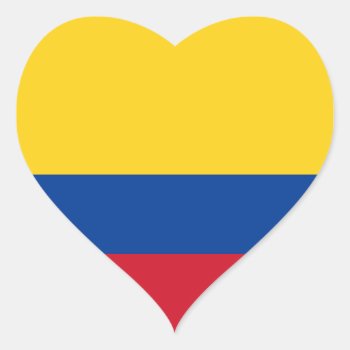 Colombia Flag Heart Sticker by AZ_DESIGN at Zazzle