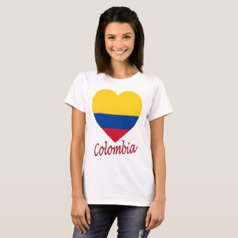 Colombia Flag Heart T-Shirt | Zazzle