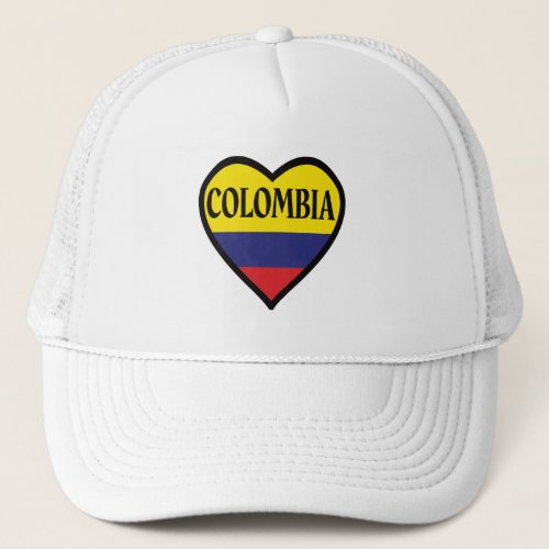 Colombia Flag Heart Trucker Hat