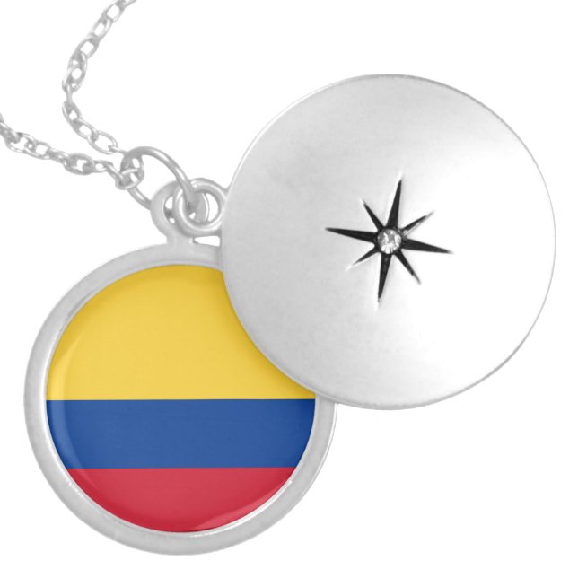 Colombia flag locket necklace (Front)