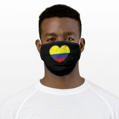 Colombia Flag Love Heart Colombian Adult Cloth Face Mask