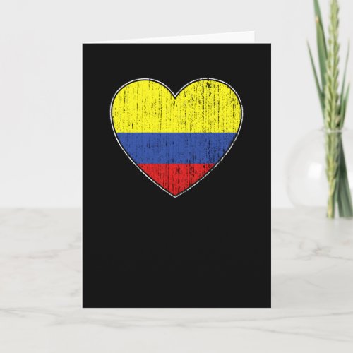 Colombia Flag Love Heart Colombian Card