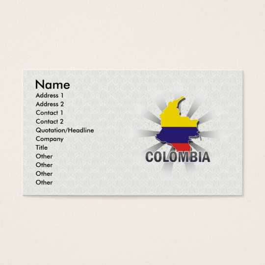 Colombia Flag Map 2.0 Business Card