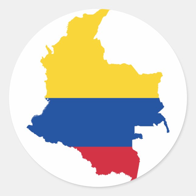 Colombia Flag map CO Classic Round Sticker (Front)